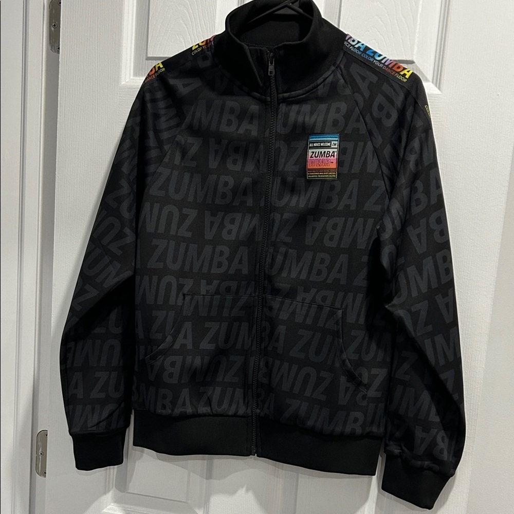 🔥HOT ITEM🔥 NWOT Zumba Black and Multicolor Bomber Jacket